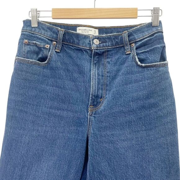 Abercrombie 90s Straight Ultra High Rise Jeans Dark Wash Size 29 | 8 Extra Short - Picture 3 of 9